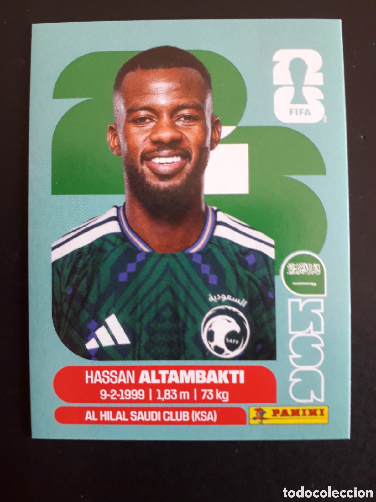 Cartes &agrave; collectionner de Football: ALTAMBAKTI ARABIA SAUD&Iacute; KSA 8 MUNDIAL F&Uacute;TBOL 2026 FIFA WORLD CUP PANINI SIN PEGAR PEDIDO M&Iacute;NIMO 3&euro;.