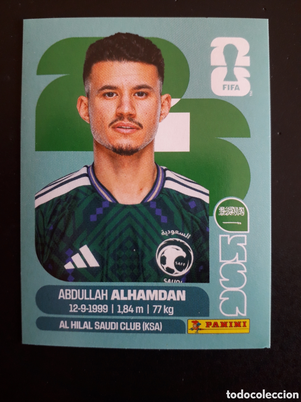 Cromos de f&uacute;tbol: ALHAMDAM ARABIA SAUD&Iacute; KSA 20 MUNDIAL F&Uacute;TBOL 2026 FIFA WORLD CUP PANINI SIN PEGAR PEDIDO M&Iacute;NIMO 3&euro;