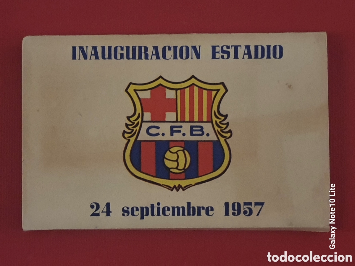 Cromos de f&uacute;tbol: FC BARCELONA 1957 INAUGURACION ESTADIO 10 POSTALES CON KUBALA SUAREZ
