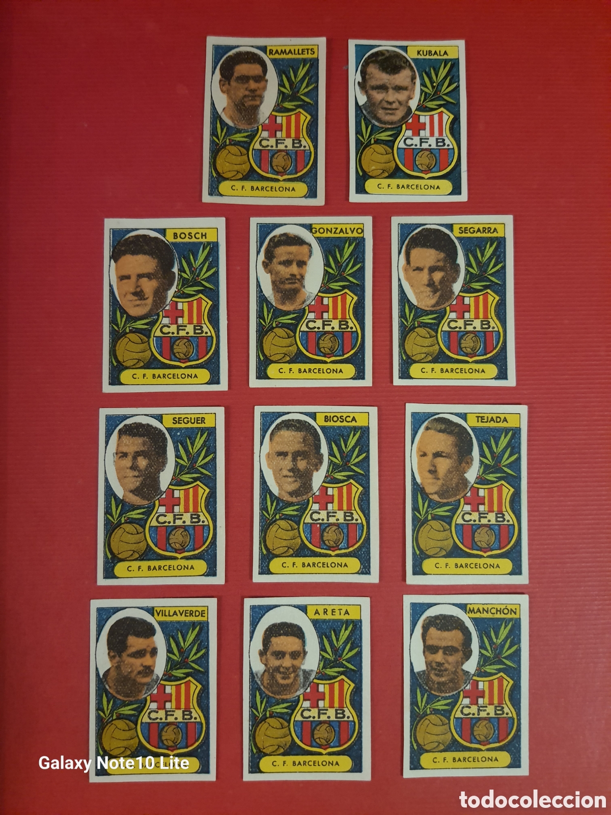 Cromos de f&uacute;tbol: 11 CROMOS FC BARCELONA CON KUBALA A&Ntilde;OS 50