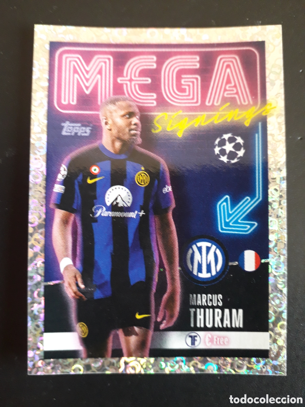 Cromos de f&uacute;tbol: THURAM INTER MILAN MEGA N&deg; 718 UEFA CHAMPIONS LEAGUE SEASON TOPPS 23 24 2023 2024 PEDIDO M&Iacute;NIMO 3&euro;.