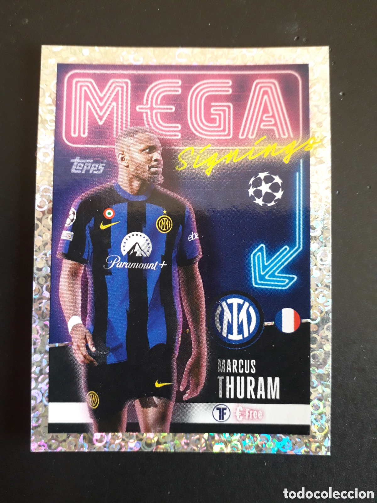 Cromos de f&uacute;tbol: THURAM INTER MILAN MEGA N&deg; 718 UEFA CHAMPIONS LEAGUE SEASON TOPPS 23 24 2023 2024 PEDIDO M&Iacute;NIMO 3&euro;.