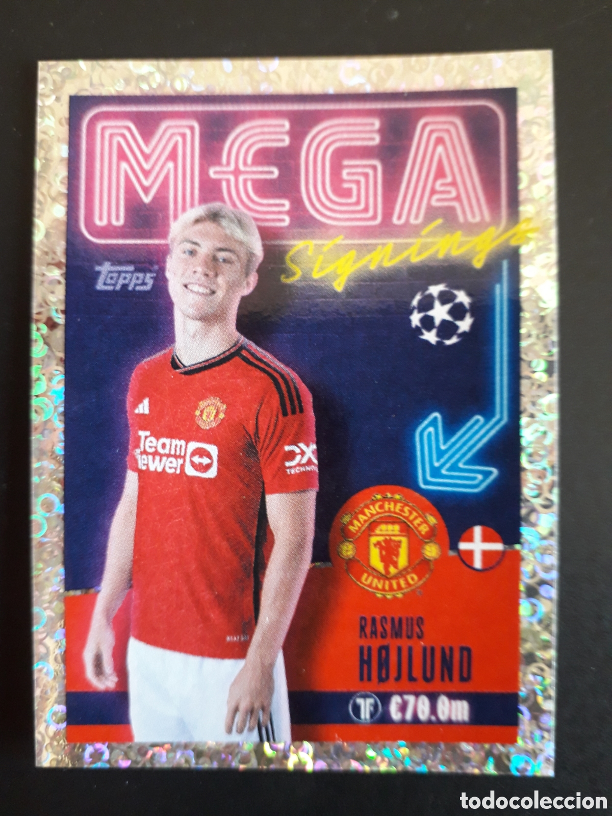 Cromos de f&uacute;tbol: H&Oslash;JLUND MANCHESTER UNITED MEGA N&deg; 719 UEFA CHAMPIONS LEAGUE TOPPS 23 24 2023 2024 PEDIDO M&Iacute;NIMO 3&euro;