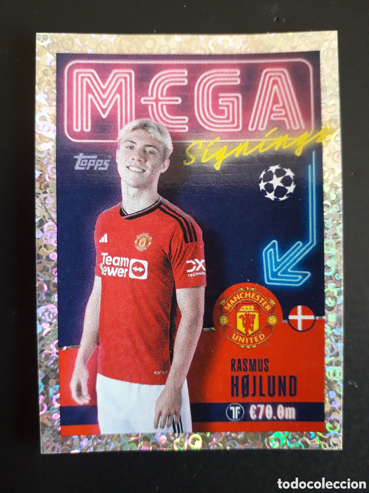 Cromos de f&uacute;tbol: H&Oslash;JLUND MANCHESTER UNITED MEGA N&deg; 719 UEFA CHAMPIONS LEAGUE TOPPS 23 24 2023 2024 PEDIDO M&Iacute;NIMO 3&euro;