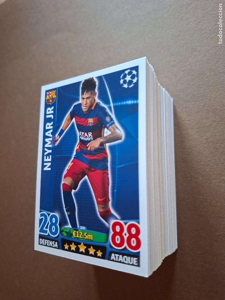 Figurine di Calcio: LOTE 130 CROMOS CARDS DIFERENTES CHAMPIONS LEAGUE MATCH ATTAX 2015 2016 15 16 NEYMAR NUEVOS