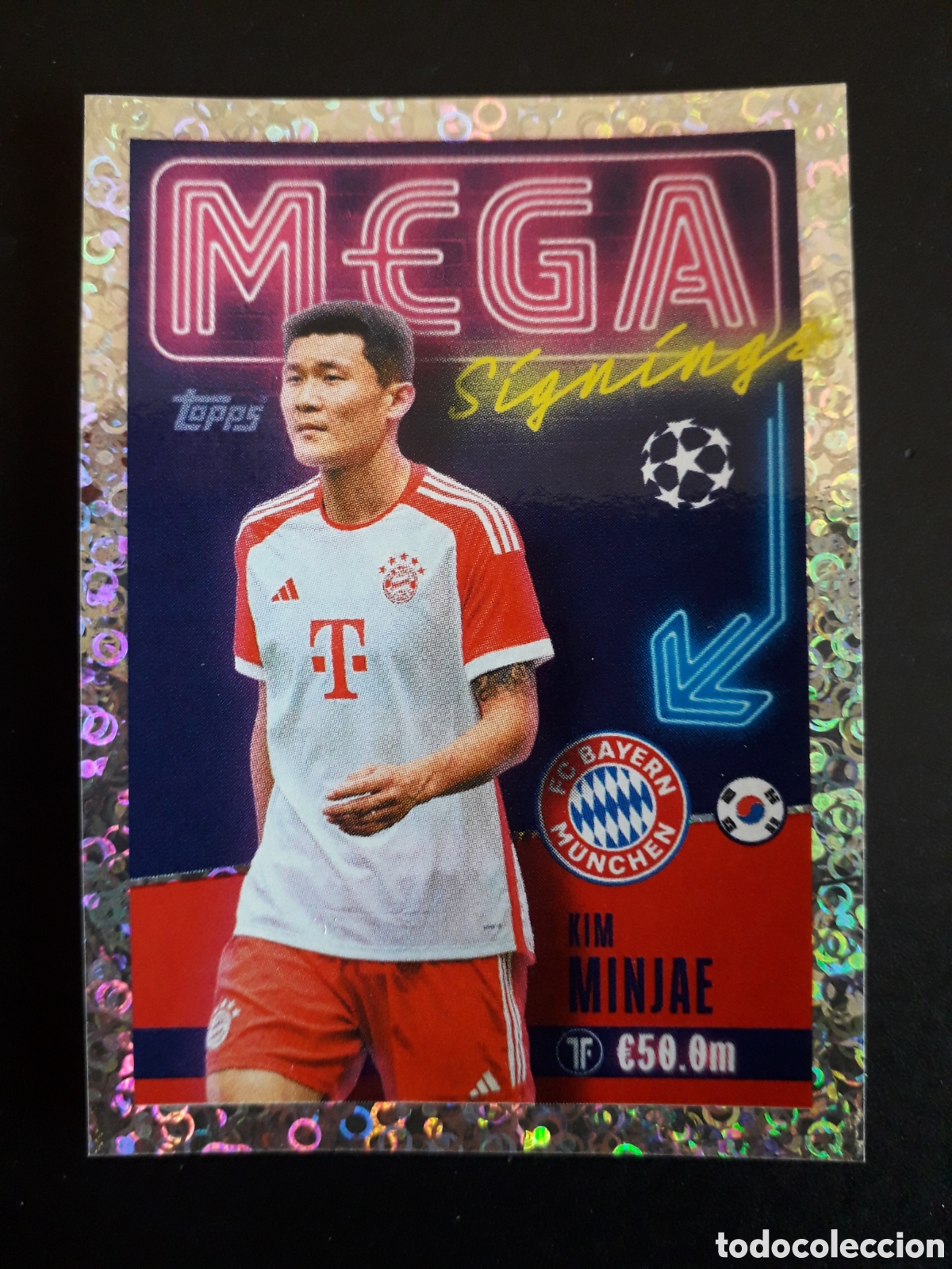 Cromos de f&uacute;tbol: MINJAE BAYER MUNICH MEGA N&deg; 723 UEFA CHAMPIONS LEAGUE SEASON TOPPS 23 24 2023 2024 PEDIDO M&Iacute;NIMO 3&euro;.