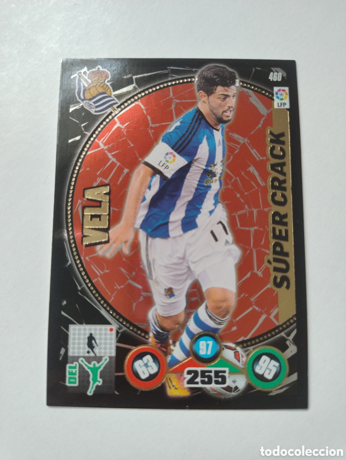 Fu&szlig;ball-Sticker: 460 - Vela - Real Sociedad - Adrenalyn XL Liga 2014 - 2015 Super Crack