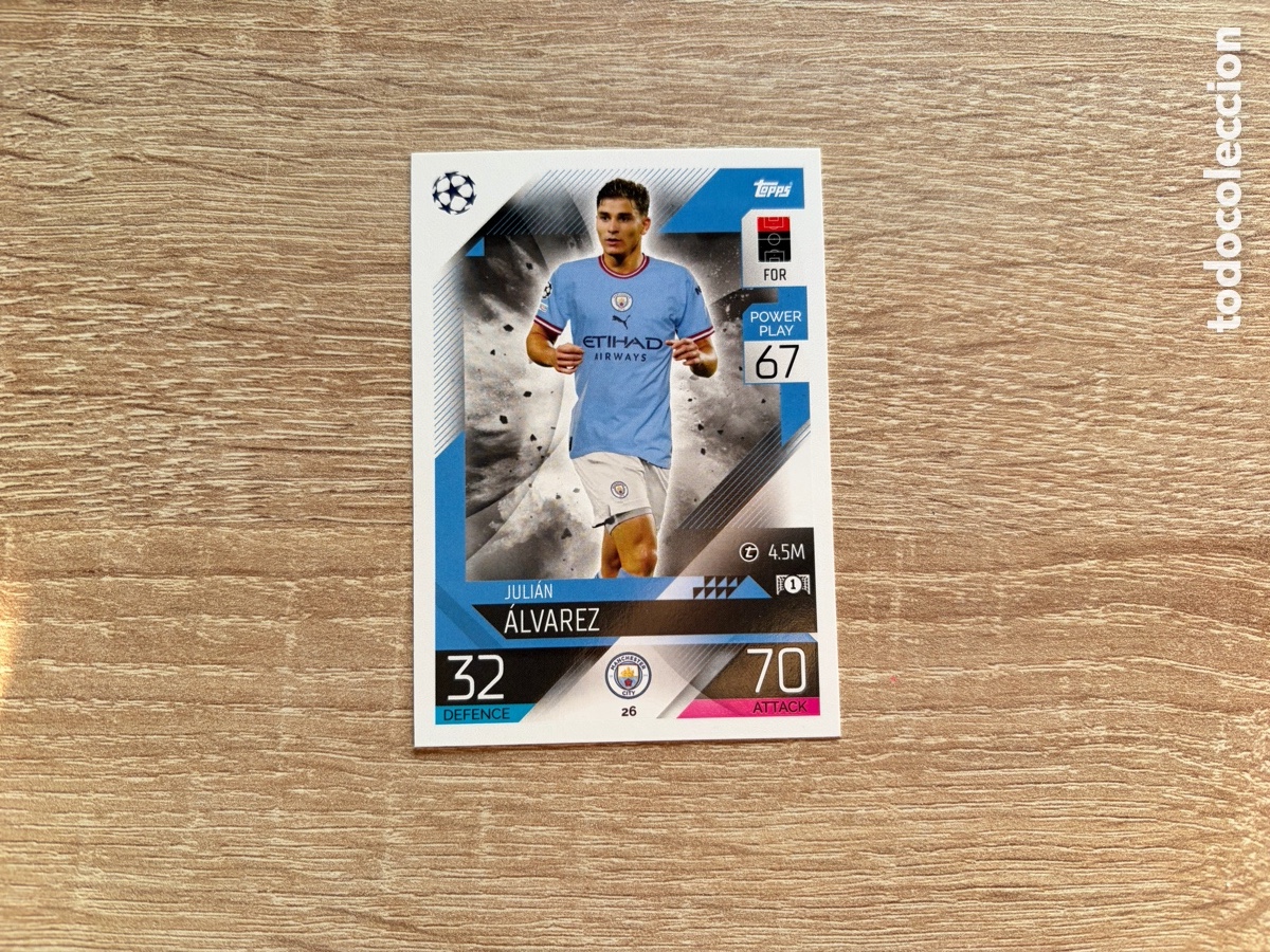 Cromos de f&uacute;tbol: 26 JULI&Aacute;N &Aacute;LVAREZ MATCH ATTAX TOPPS 2022 2023 MANCHESTER CITY