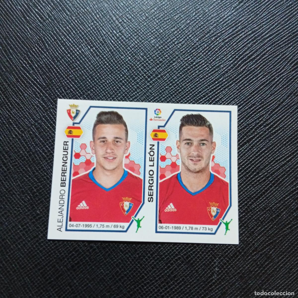Cromos de f&uacute;tbol: 202 BERENGER SERGIO LEON OSASUNA PANINI 2016 2017 CROMO 16 17 FUTBOL - SIN PEGAR - A215 PG30