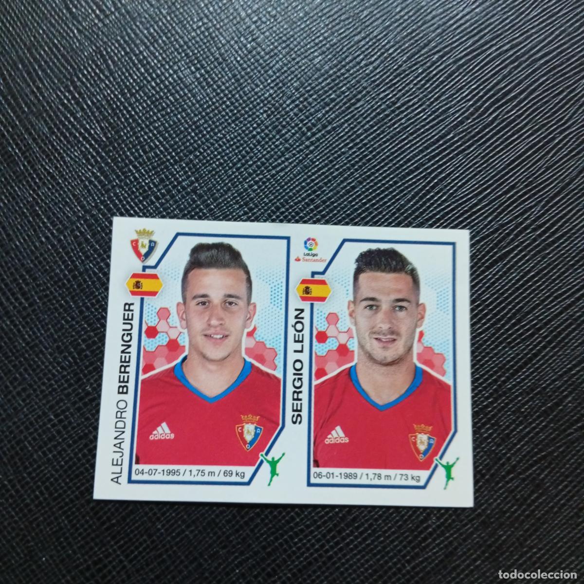 Cromos de f&uacute;tbol: 202 BERENGER SERGIO LEON OSASUNA PANINI 2016 2017 CROMO 16 17 FUTBOL - SIN PEGAR - A215 PG30