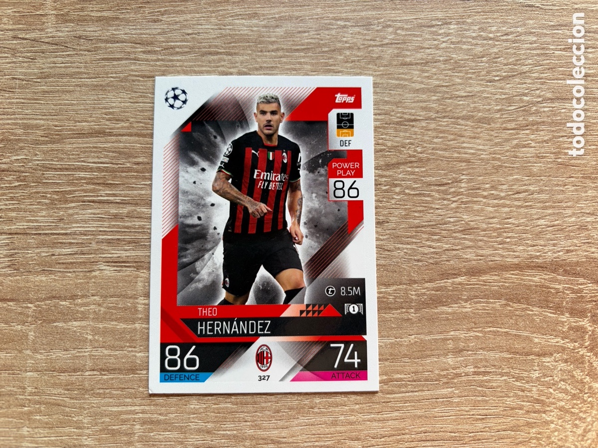 Cromos de f&uacute;tbol: 327 THEO HERN&Aacute;NDEZ MATCH ATTAX TOPPS 2022 2023 AC MILAN