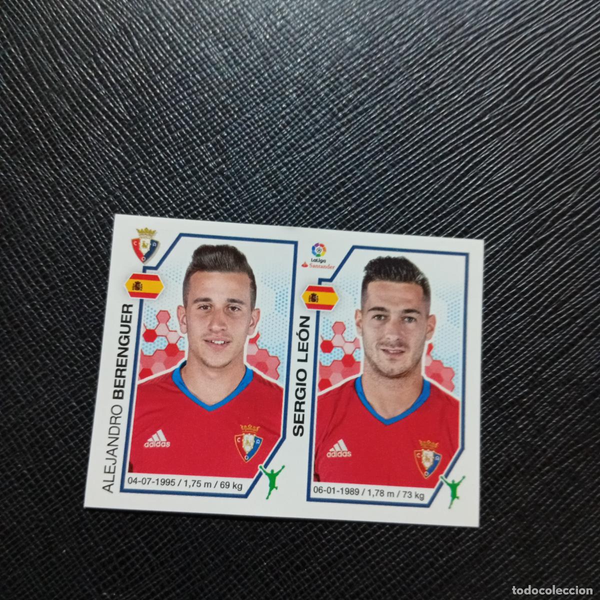 Cromos de f&uacute;tbol: 202 BERENGER SERGIO LEON OSASUNA PANINI 2016 2017 CROMO 16 17 FUTBOL - SIN PEGAR - A215 PG30