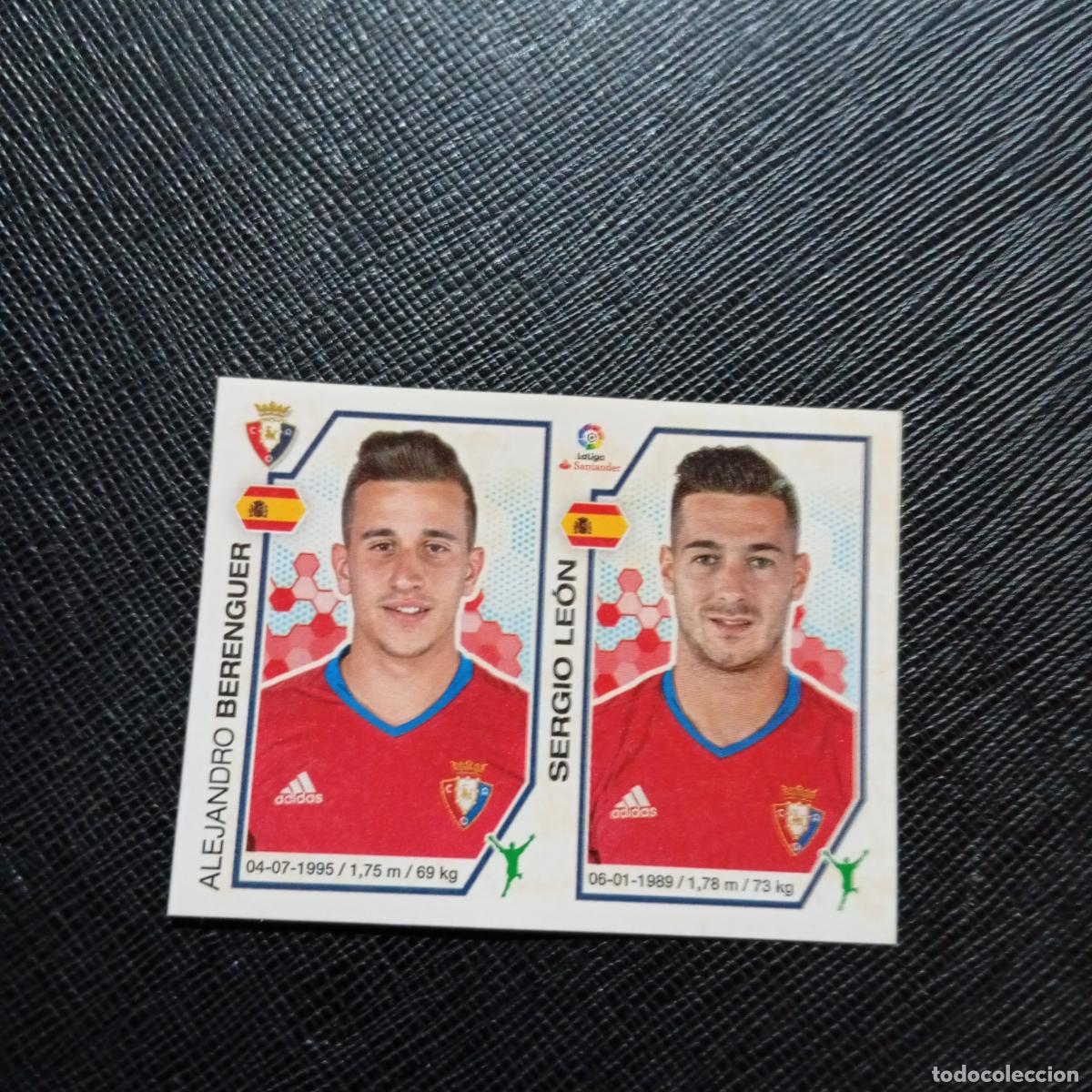 Cromos de f&uacute;tbol: 202 BERENGER SERGIO LEON OSASUNA PANINI 2016 2017 CROMO 16 17 FUTBOL - SIN PEGAR - A215 PG31