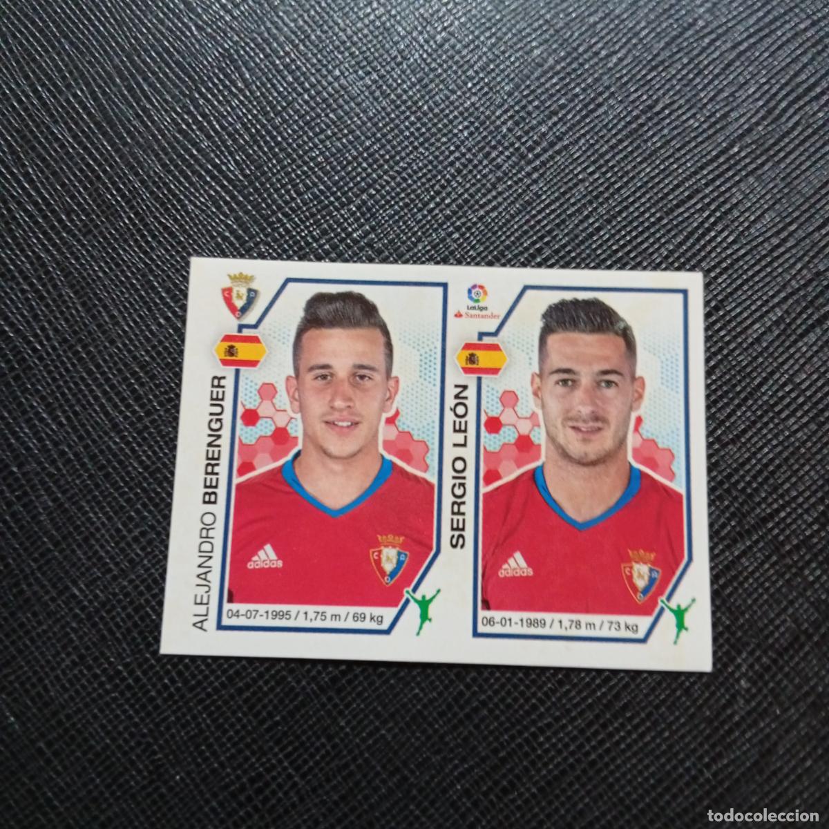 Cromos de f&uacute;tbol: 202 BERENGER SERGIO LEON OSASUNA PANINI 2016 2017 CROMO 16 17 FUTBOL - SIN PEGAR - A215 PG31