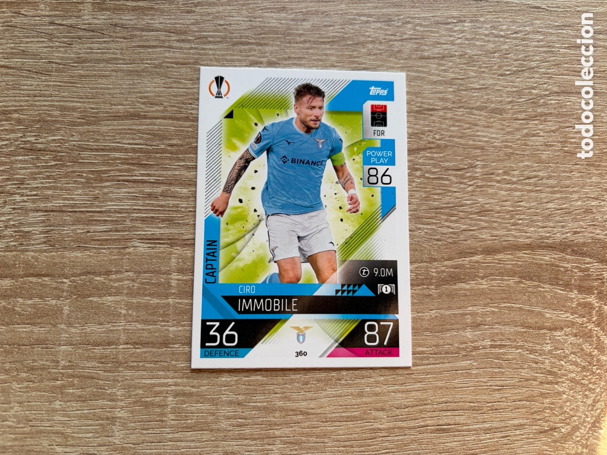 Fu&szlig;ball-Sticker: 360 CIRO IMMOBILE (CAPTAIN) MATCH ATTAX TOPPS 2022 2023 LAZIO
