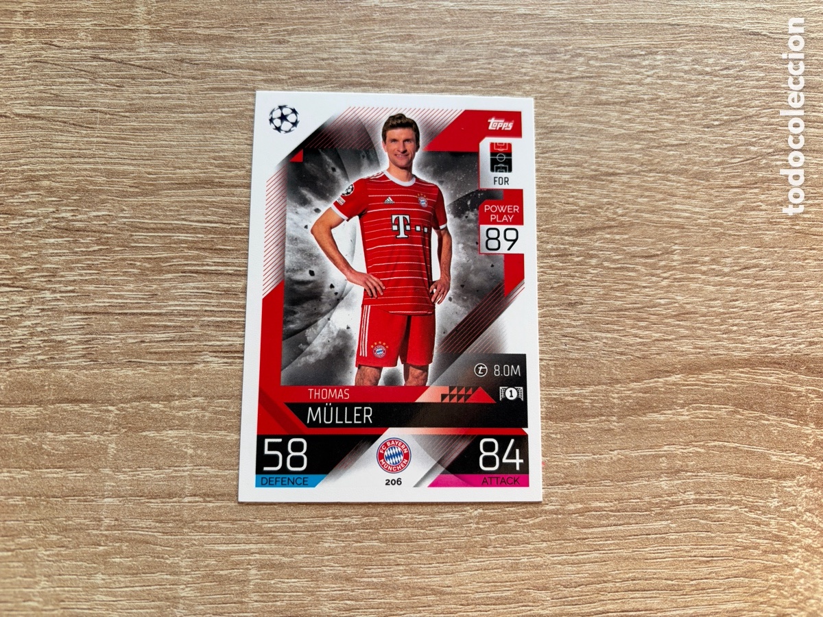 Fu&szlig;ball-Sticker: 206 THOMAS M&Uuml;LLER MATCH ATTAX TOPPS 2022 2023 BAYERN M&Uuml;NCHEN