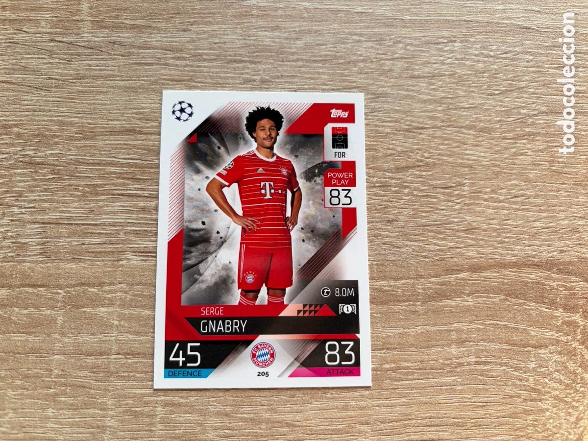 Fu&szlig;ball-Sticker: 205 SERGE GNABRY MATCH ATTAX TOPPS 2022 2023 BAYERN M&Uuml;NCHEN