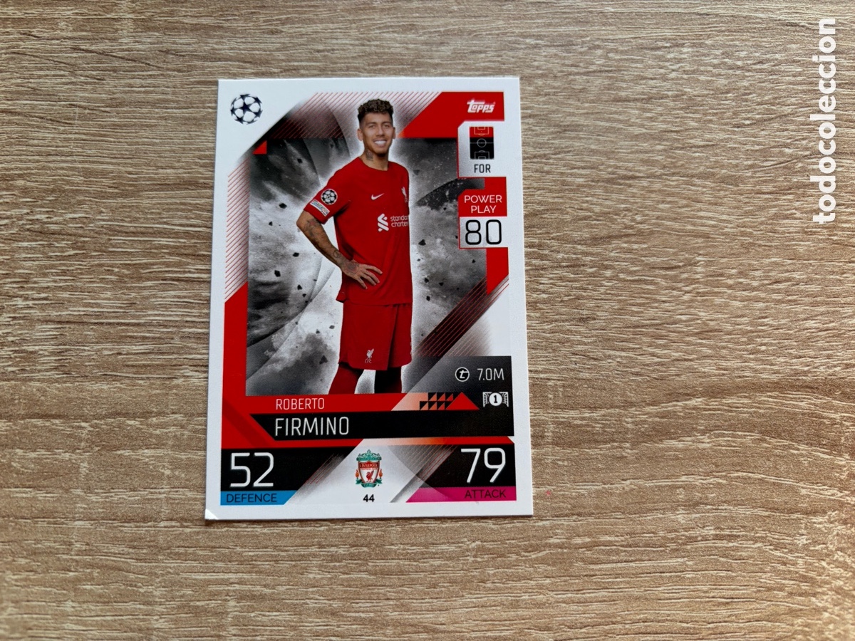 Fu&szlig;ball-Sticker: 44 ROBERTO FIRMINO MATCH ATTAX TOPPS 2022 2023 LIVERPOOL
