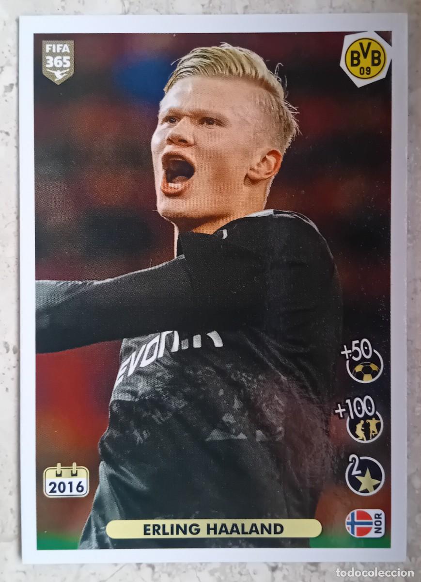 Cromos de f&uacute;tbol: Figurina Panini 2020-21 Cromo Fifa 365 2021 Erling Haaland Borussia Dortmund n 8 Celebration