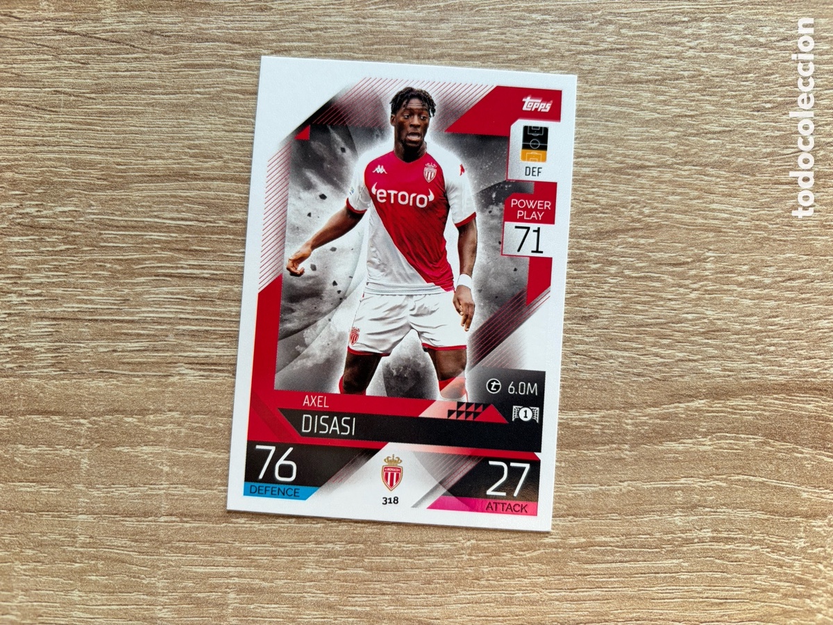 Cromos de Futebol: 318 AXEL DISASI MATCH ATTAX TOPPS 2022 2023 AS MONACO