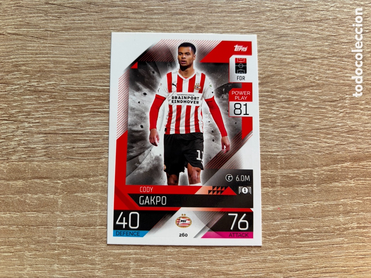 Cromos de f&uacute;tbol: 260 CODY GAKPO MATCH ATTAX TOPPS 2022 2023 PSV EINDHOVEN