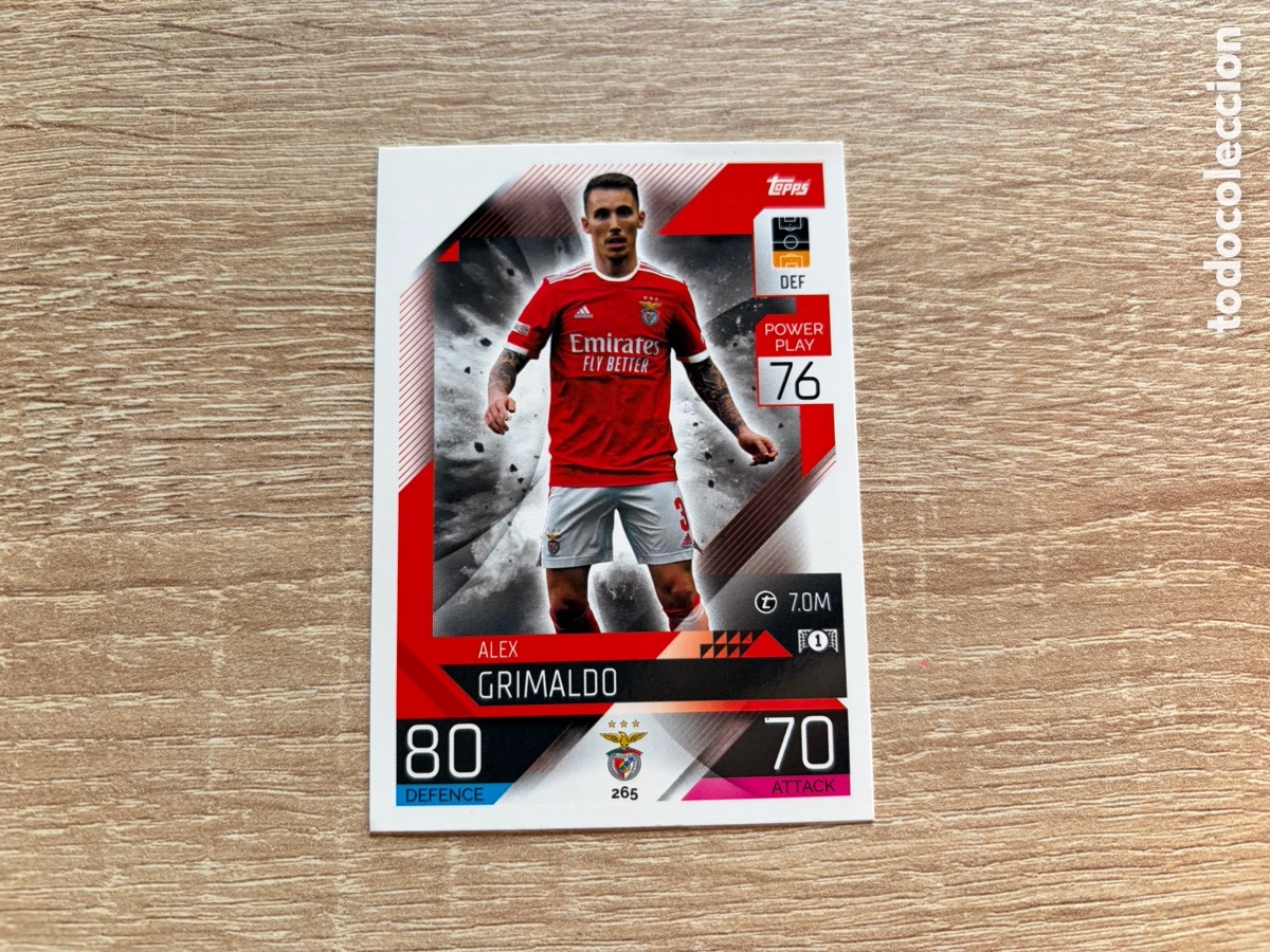 Cromos de f&uacute;tbol: 265 ALEX GRIMALDO MATCH ATTAX TOPPS 2022 2023 BENFICA