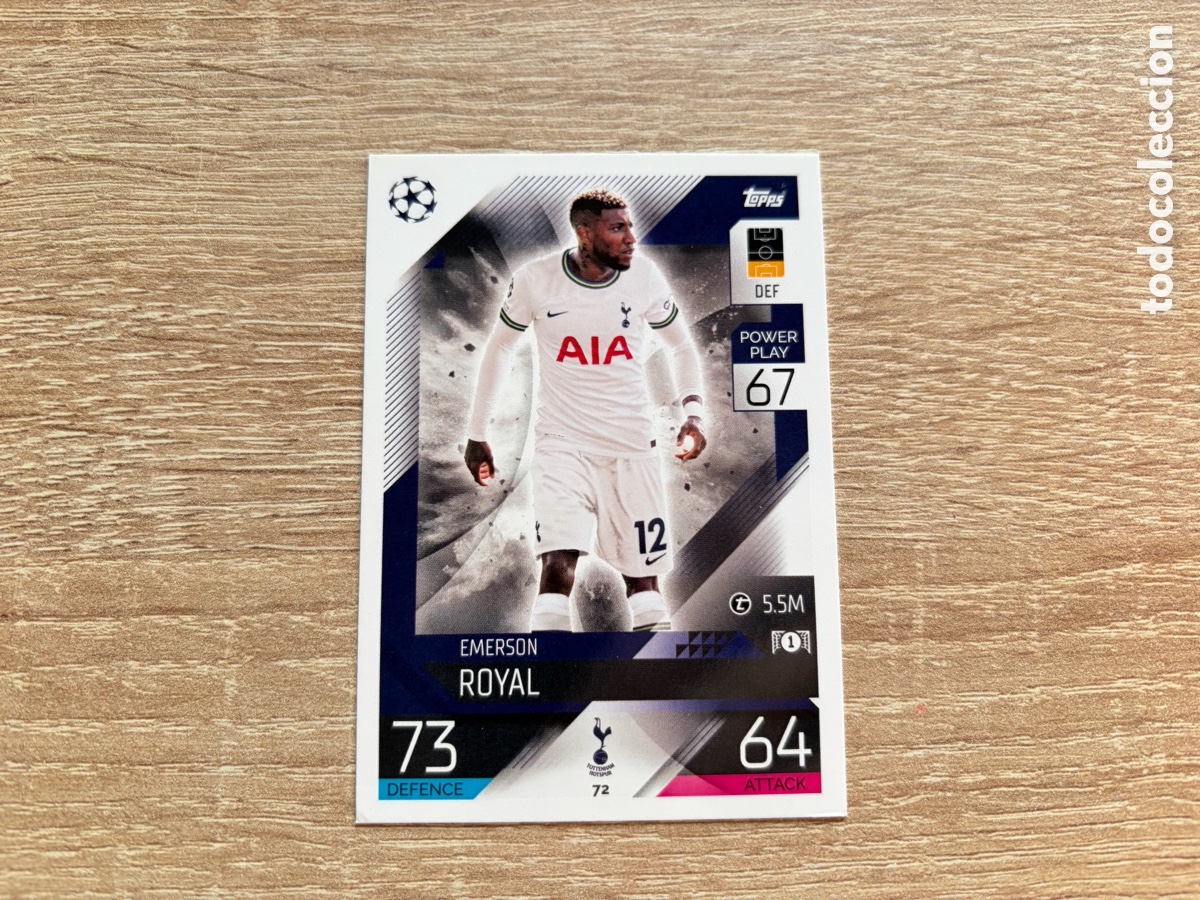 Cromos de f&uacute;tbol: 72 EMERSON ROYAL MATCH ATTAX TOPPS 2022 2023 TOTTENHAM HOTSPUR