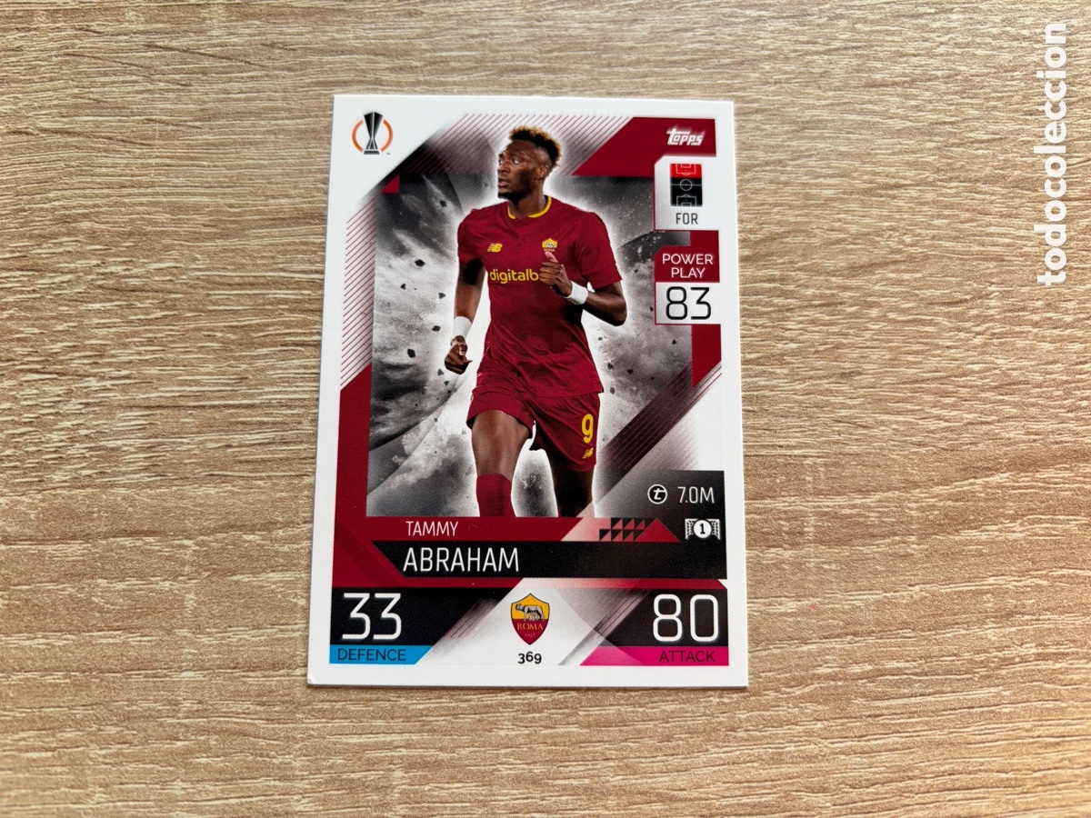 Cromos de f&uacute;tbol: 369 TAMMY ABRAHAM MATCH ATTAX TOPPS 2022 2023 AS ROMA