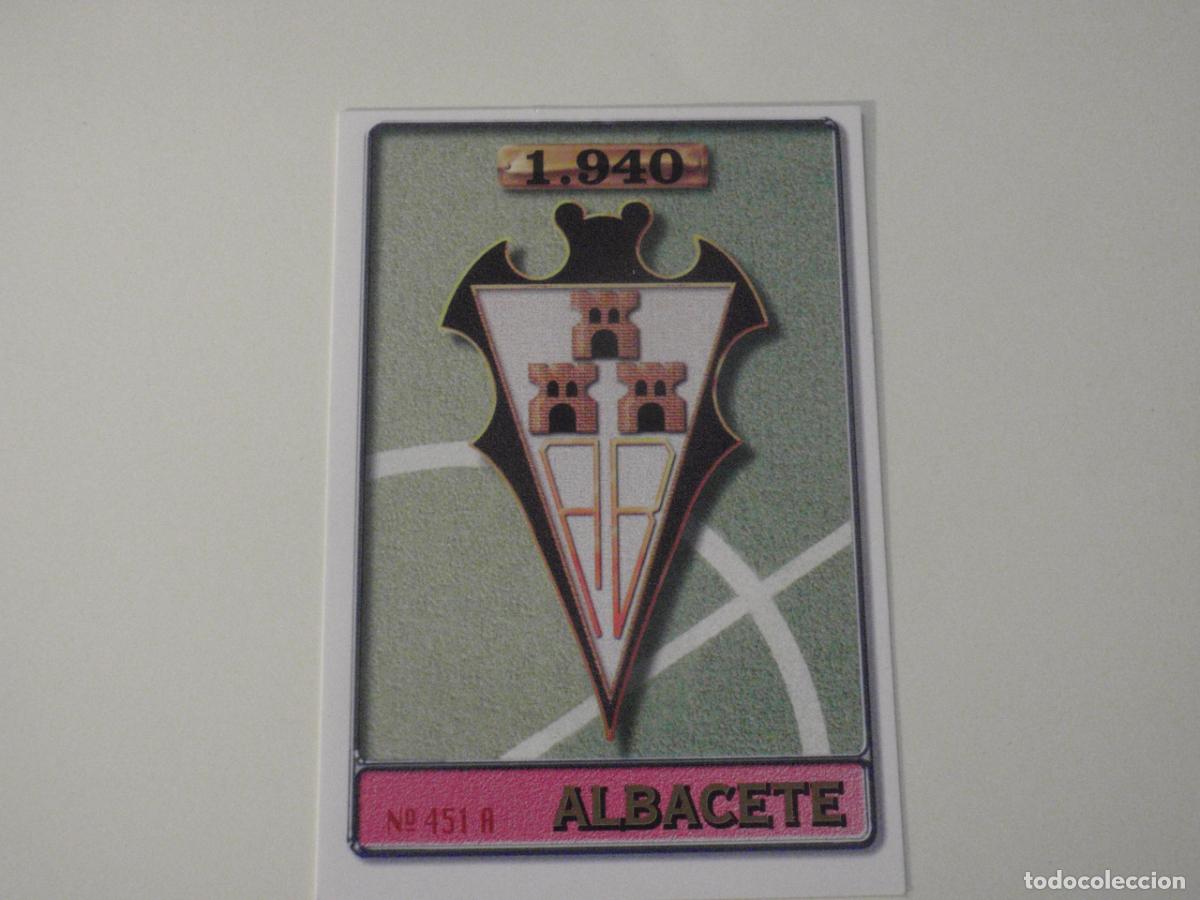 Football Stickers: 451 A. Escudo ALBACETE - B. JESUS. LAS FICHAS DE LA LIGA 1996 1997 MUNDICROMO. 96 97