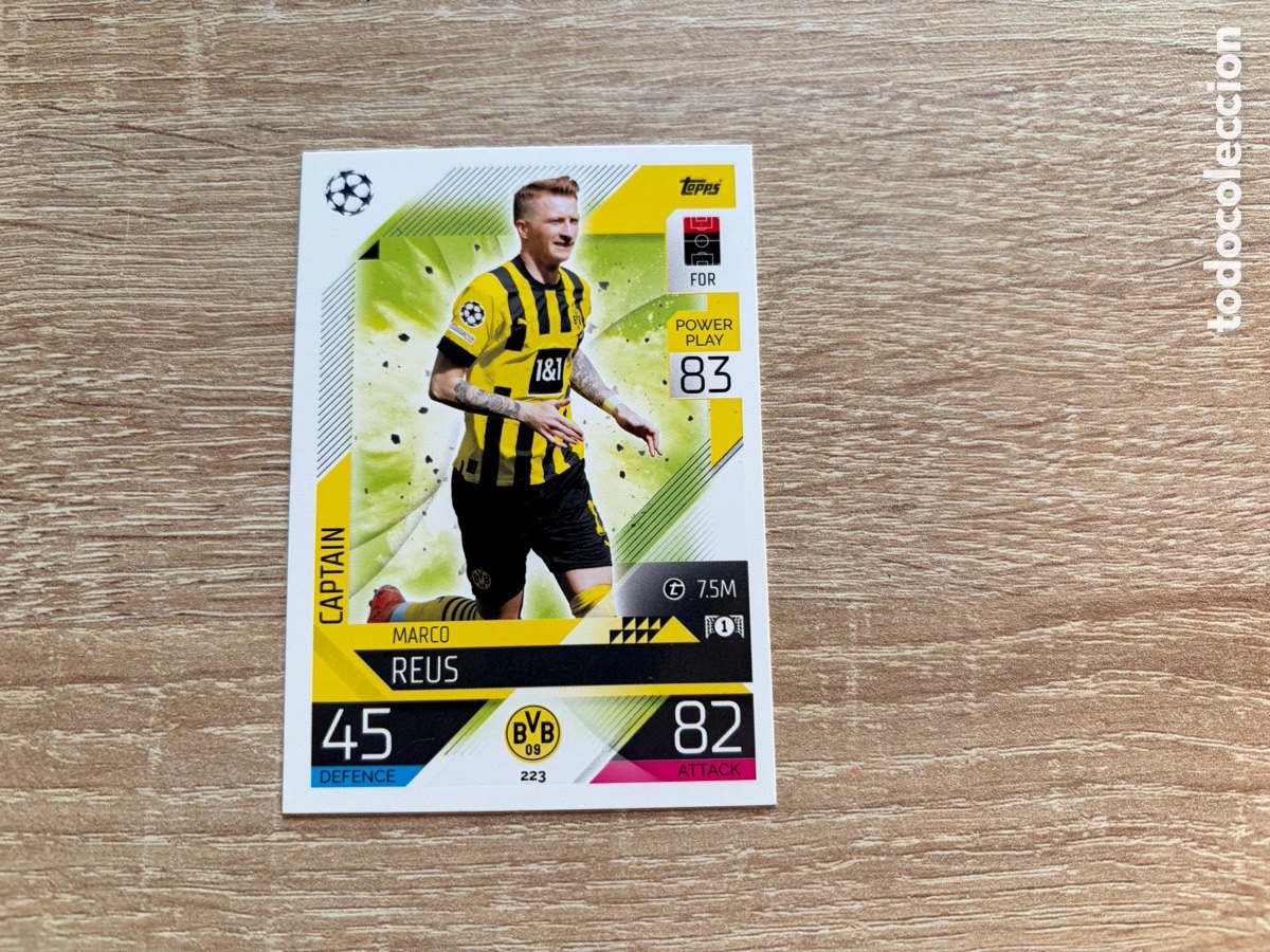 Cromos de Futebol: 223 MARCO REUS (CAPTAIN) MATCH ATTAX TOPPS 2022 2023 BORUSSIA DORTMUND