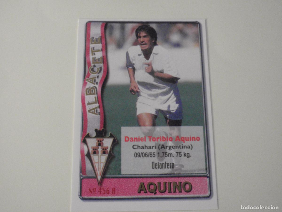 Cromos de f&uacute;tbol: 456 A- AQUINO - B- MENENDEZ (Albacete) LAS FICHAS DE LA LIGA 1996 1997 MUNDICROMO. 96 97