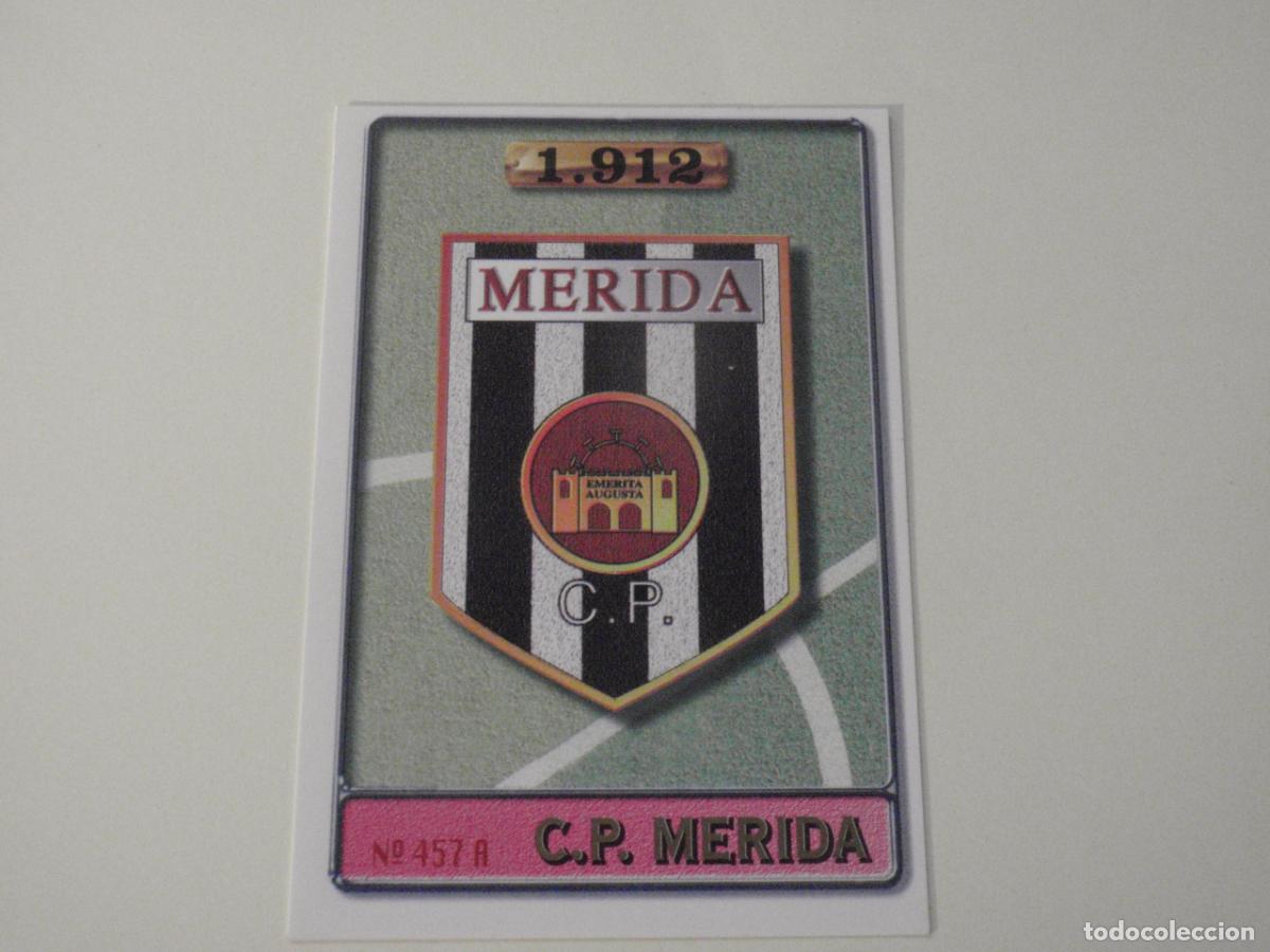 Cromos de f&uacute;tbol: 457 A. Escudo MERIDA - 457B Mariano. LAS FICHAS DE LA LIGA 1996 1997 MUNDICROMO. 96 97