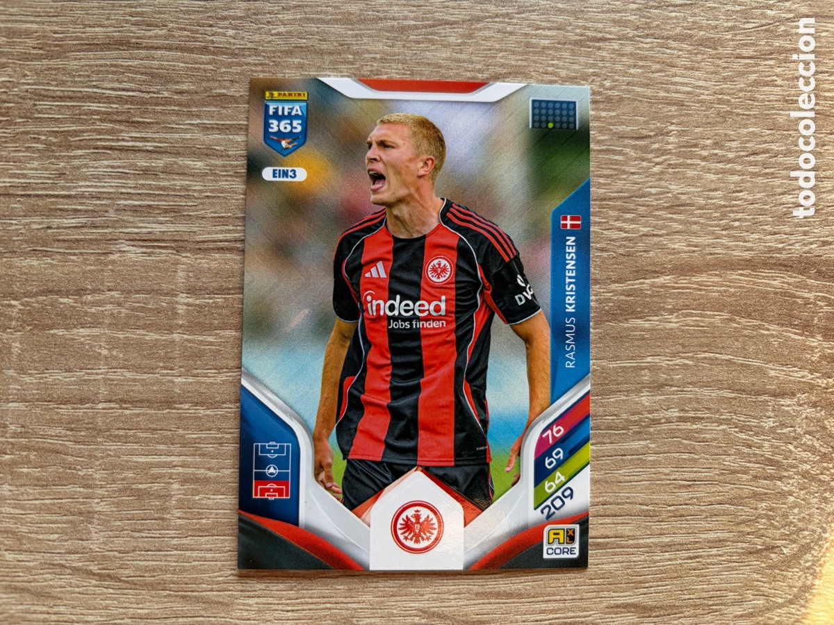 Football Stickers: EIN3 RASMUS KRISTENSEN PANINI FIFA 365 ADRENALYN XL 2026 EINTRACHT FRANKFURT