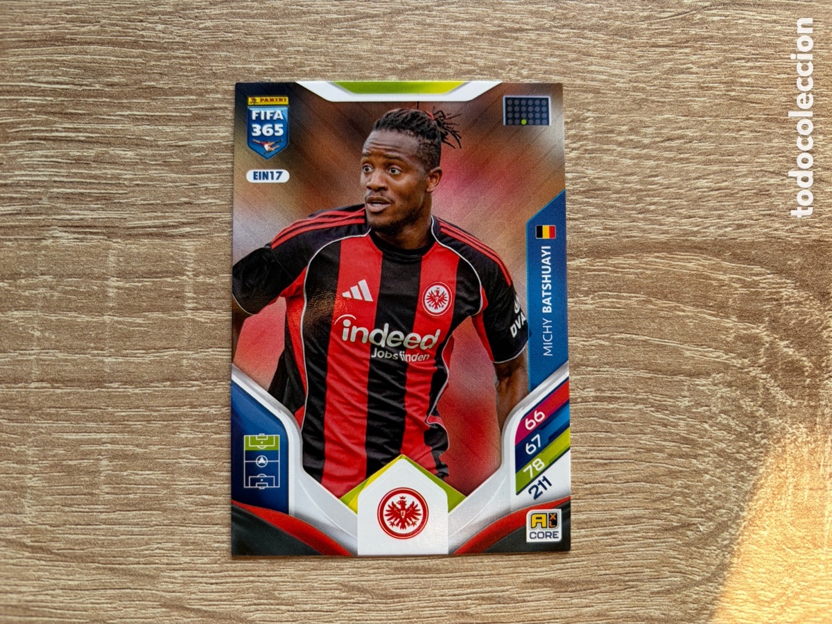 Football Stickers: EIN17 MICHY BATSHUAYI PANINI FIFA 365 ADRENALYN XL 2026 EINTRACHT FRANKFURT