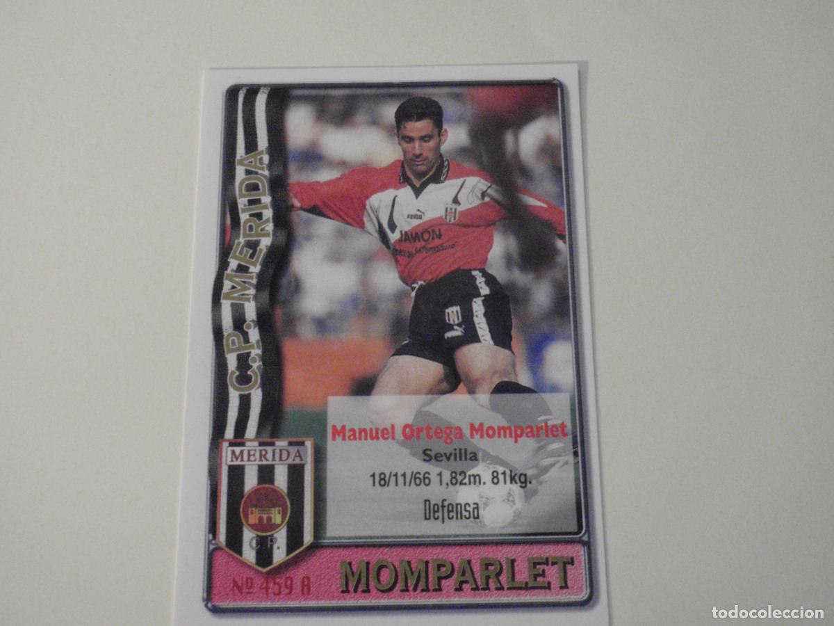 Cromos de f&uacute;tbol: 459 A. MOMPARLET - 459B. SINVAL (M&eacute;rida). LAS FICHAS DE LA LIGA 1996 1997 MUNDICROMO. 96 97