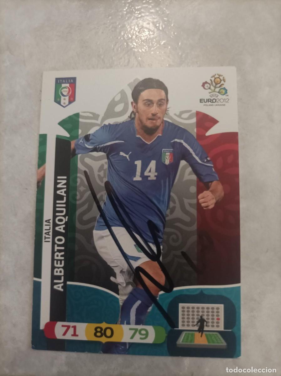 Football Stickers: Alberto Aquilani cromo futbol firmado
