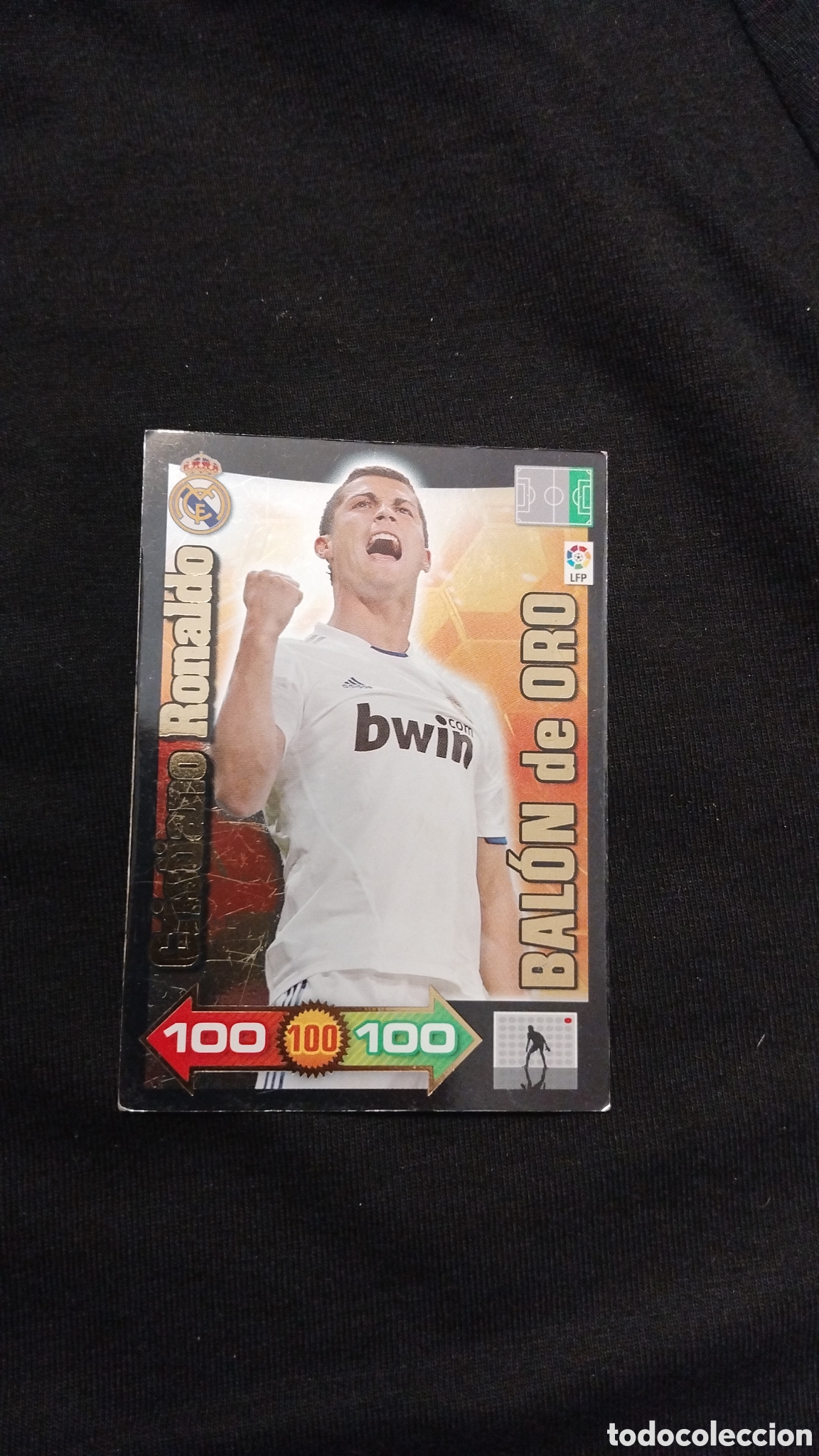 Cromos de f&uacute;tbol: Cromo Cristiano Ronaldo balon de oro Adrenalyn Panini 2010-2011