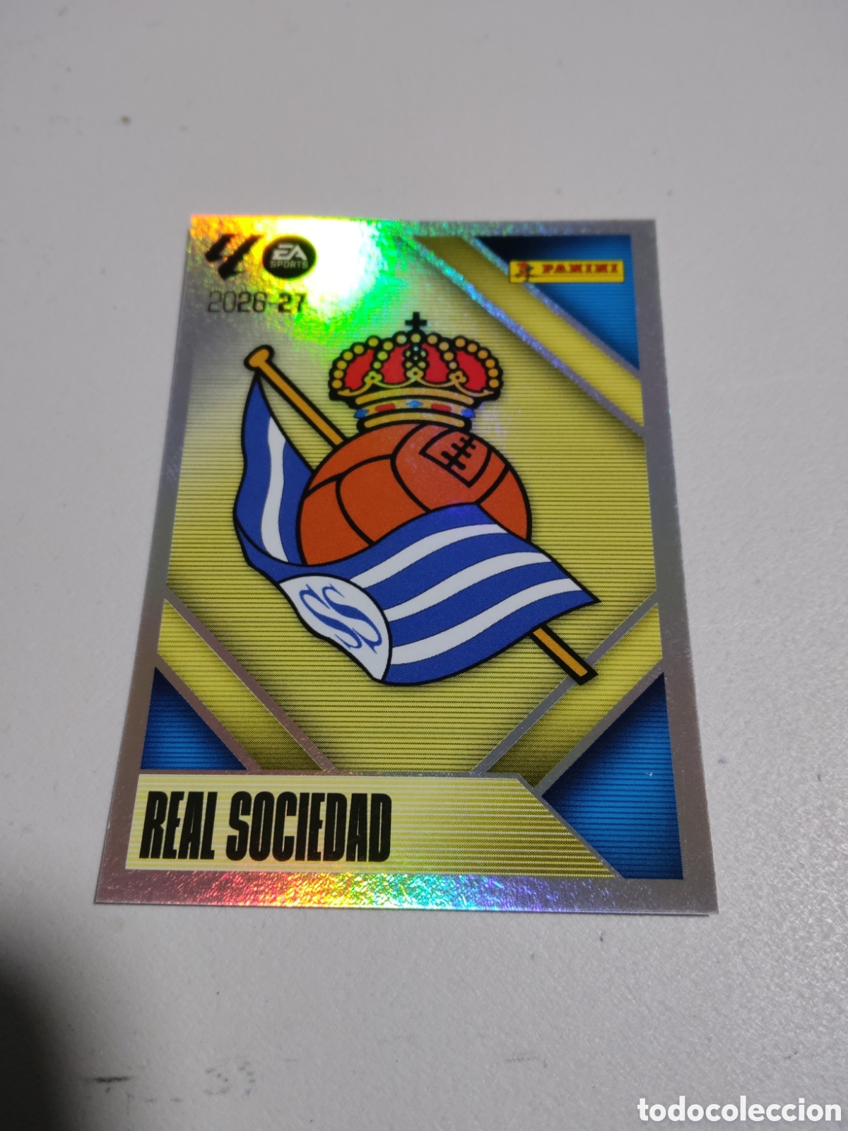 Cromos de f&uacute;tbol: 1 ESCUDO REAL SOCIEDAD LIGA ESTE 2026 2027