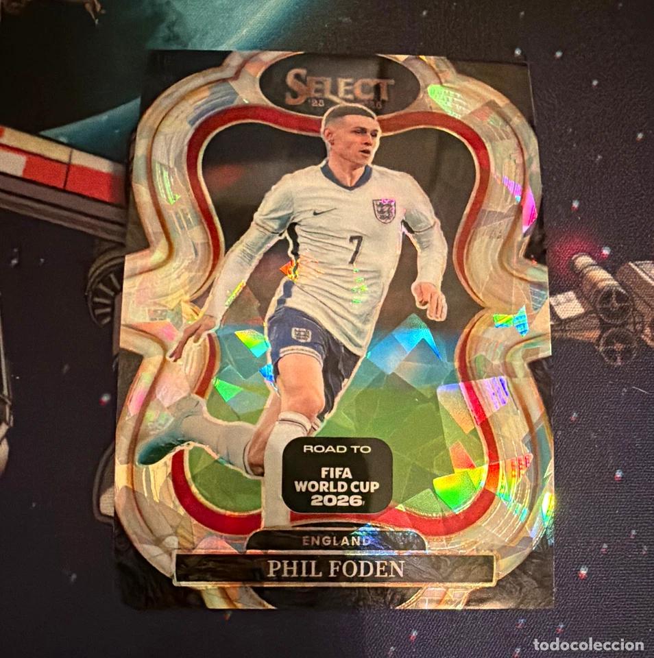 Cromos de f&uacute;tbol: Panini Select Road to FIFA WC 2026 Phil Foden England #142 Cracked Ice Prizm