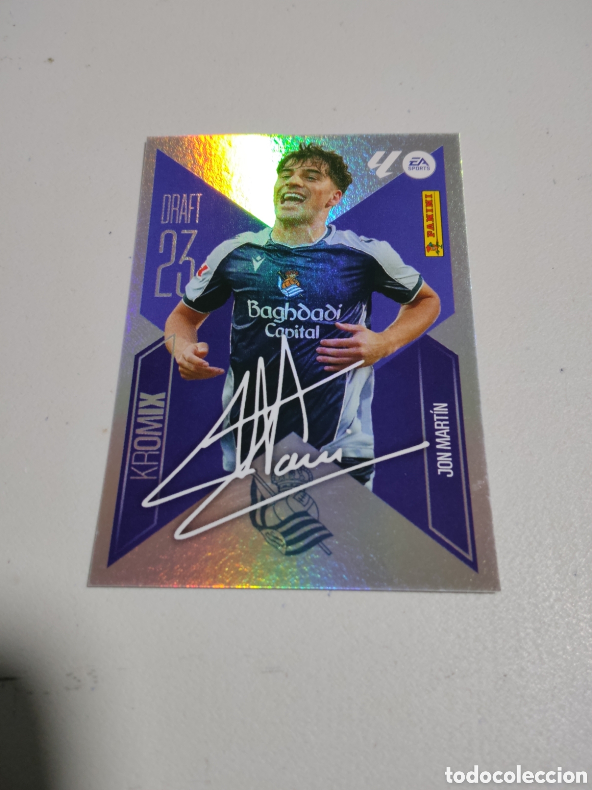 Cromos de f&uacute;tbol: K13 JON MARTIN FIRMA DRAFT 23 KROMIX REAL SOCIEDAD LIGA ESTE 2026 2027