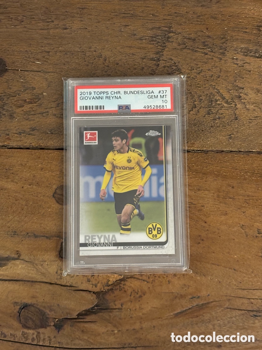 Cromos de f&uacute;tbol: Giovanni Reyna Topps 2019-20 cromo Bundesliga #37 novato (RC) PSA 10 gema mint