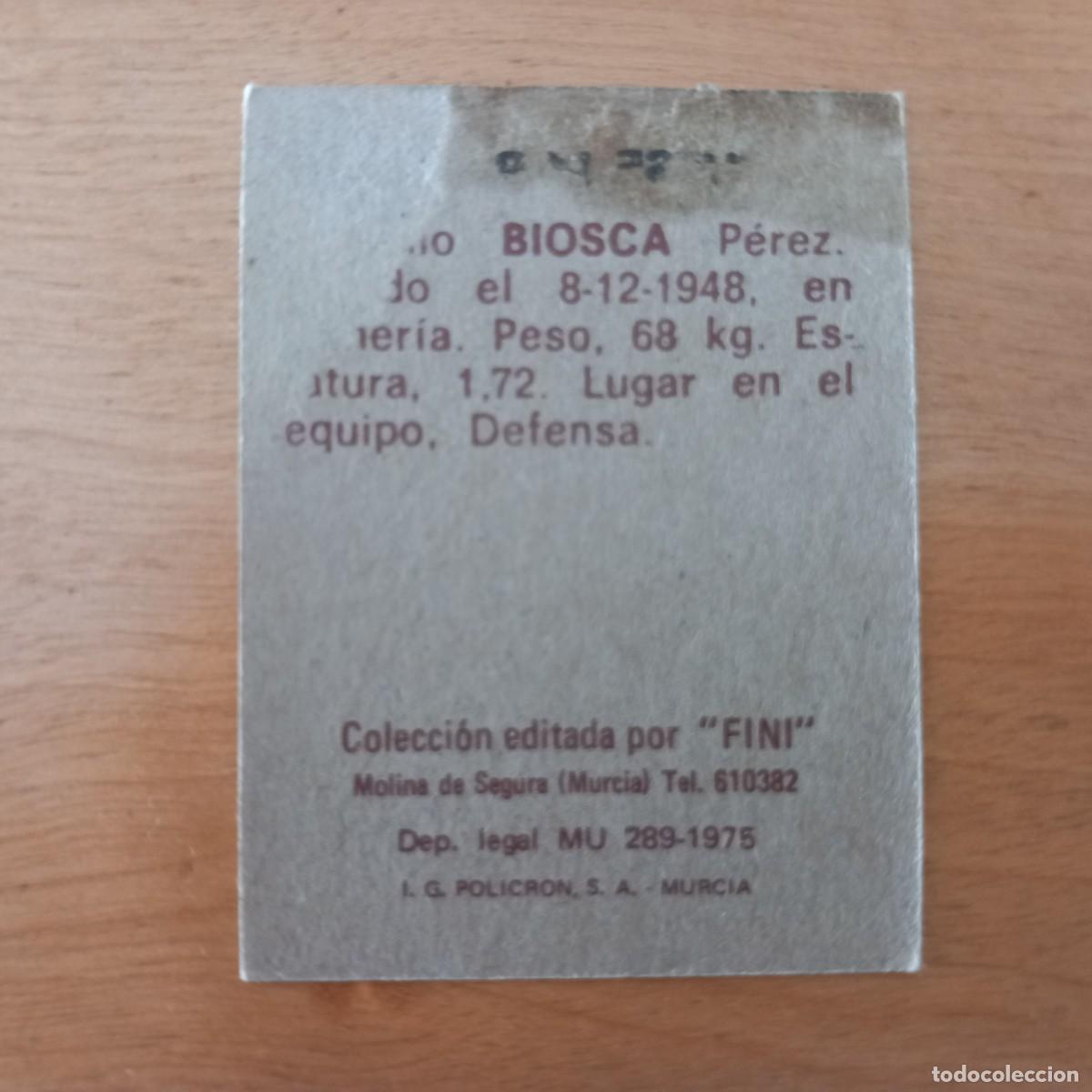 Cromos de f&uacute;tbol: Biosca Real Betis 75 76 EDICIONES FINI - Foto 2