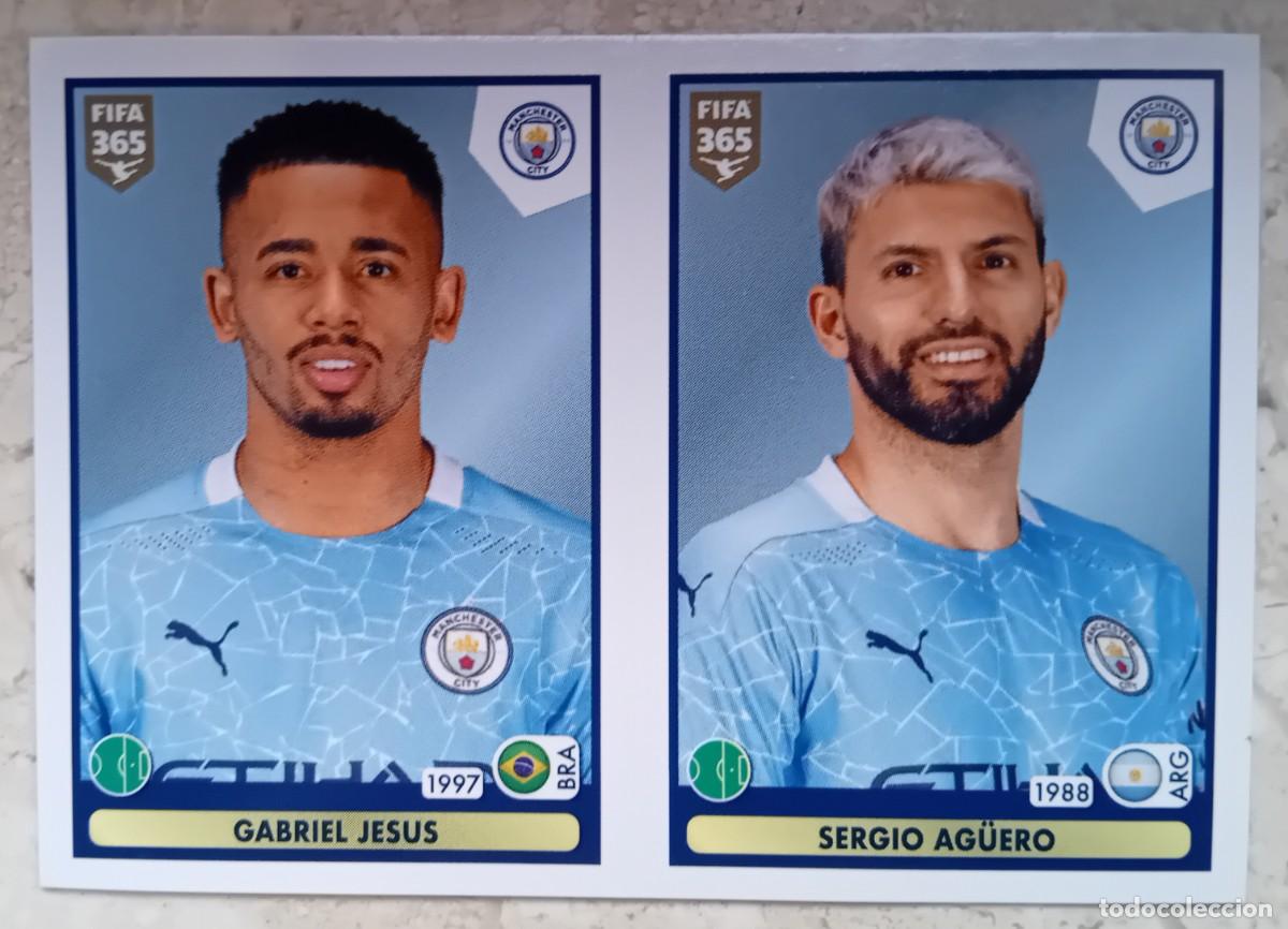 Cromos de f&uacute;tbol: Figurina Panini 2020-21 Cromo Fifa 365 2021 Gabriel Jesus Sergio Aguero Manchester City n 55