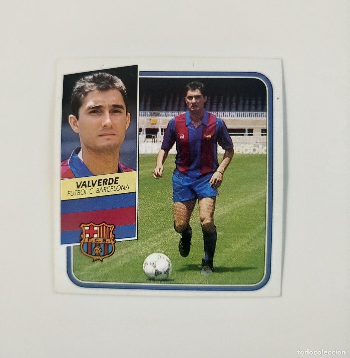 Cromos de f&uacute;tbol: Valverde COLOCA SIN PEGAR NUNCA PEGADO Real FC Barcelona Liga Ediciones Este 89 90 / 1989 1990