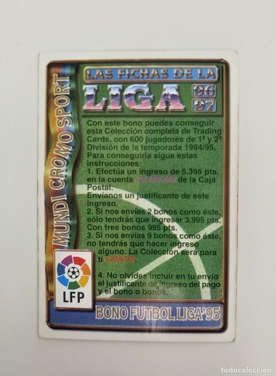 Cromos de f&uacute;tbol: Bono F&uacute;tbol Liga 95 Fichas de la Liga Mundicromo MC Sport 96 97 / 1996 1997