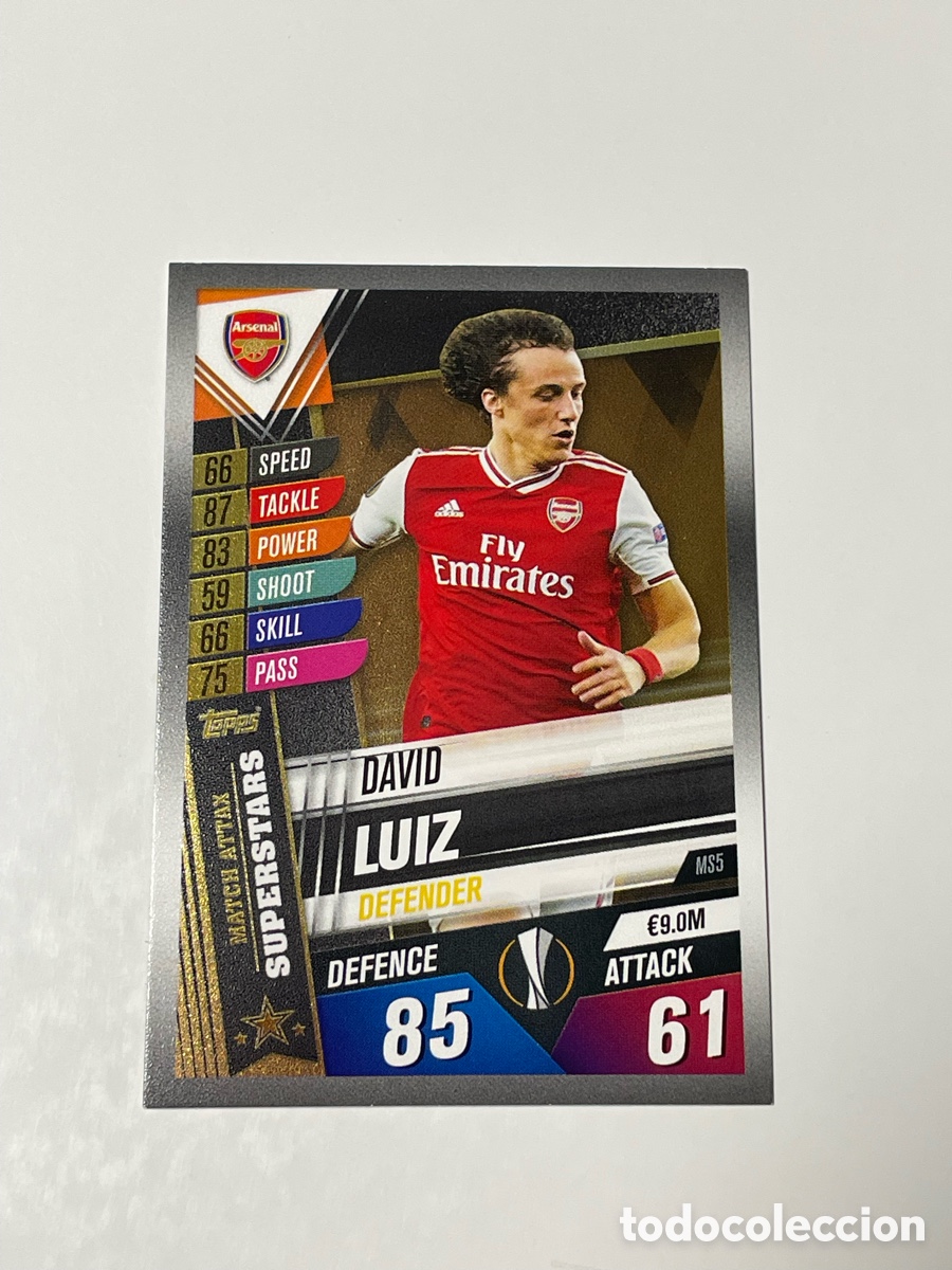 Cromos de f&uacute;tbol: David Luiz Arsenal Topps Match Attax 19/20 #MS5