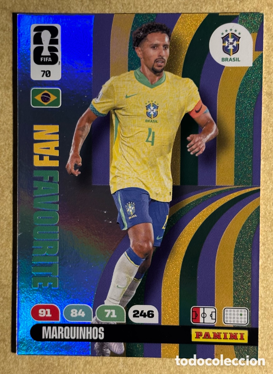 Cromos de f&uacute;tbol: MARQUINHOS (BRASIL). CARTA FAN FAVOURITE PANINI ADRENALYN XL FIFA WORLD CUP 2026. #70.