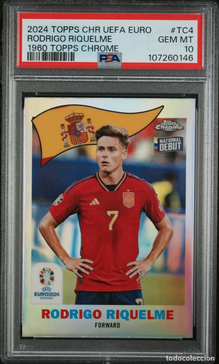 Cromos de f&uacute;tbol: Rookie Rodrigo Riquelme #TC4 Espa&ntilde;a Topps Chrome 1960 EURO 2024 PSA 1