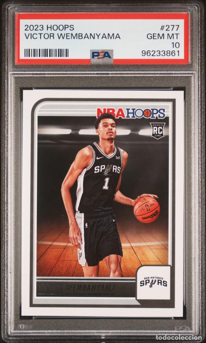 Cromos de f&uacute;tbol: Rookie Victor Wembanyama #277 NBA Hoops Panini 2023 24 PSA 10