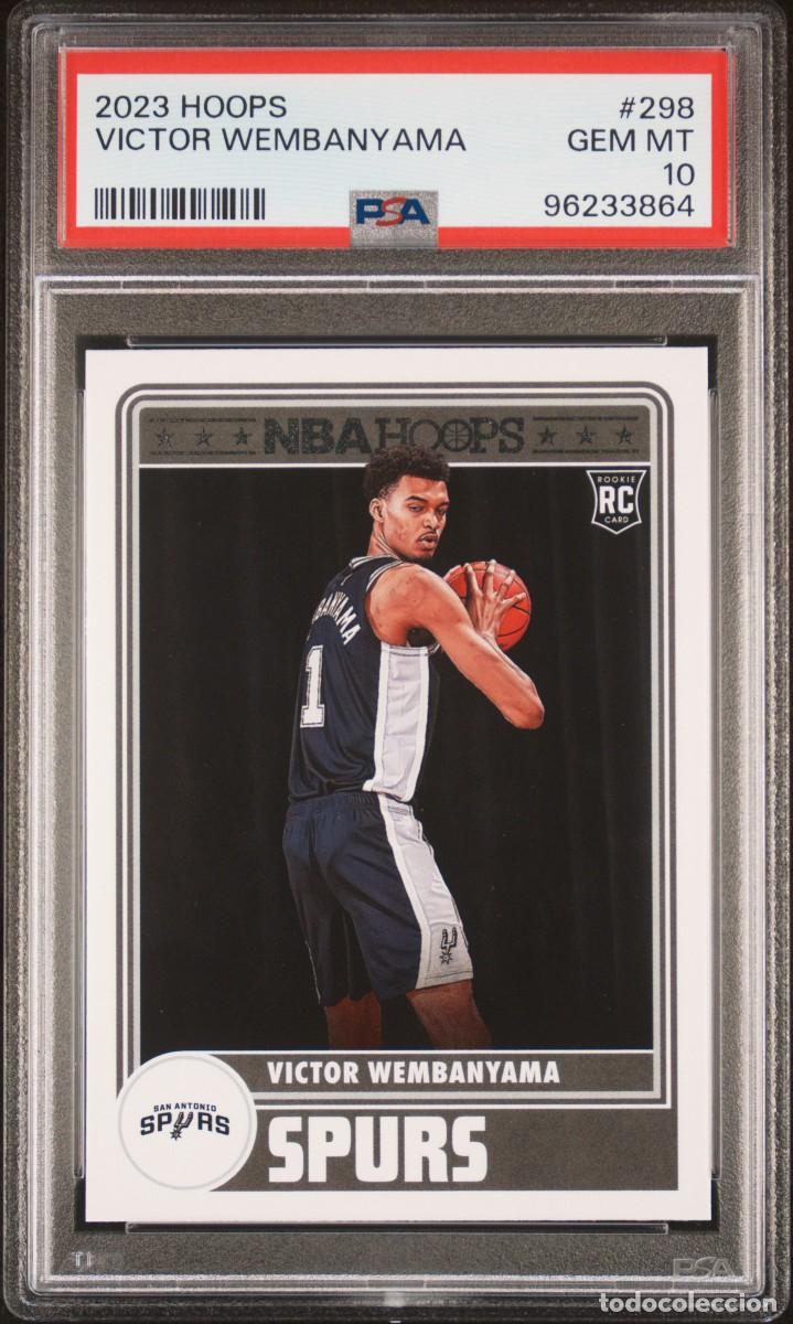 Cromos de f&uacute;tbol: Rookie Victor Wembanyama #298 NBA Hoops Panini 2023 24 PSA 10